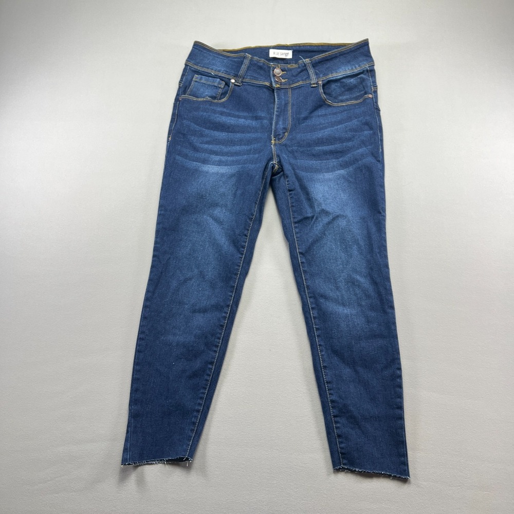 Blue Savvy Cropped Jeans Womens 13/31 Blue Denim Stretch Mid Rise Skinny Leg